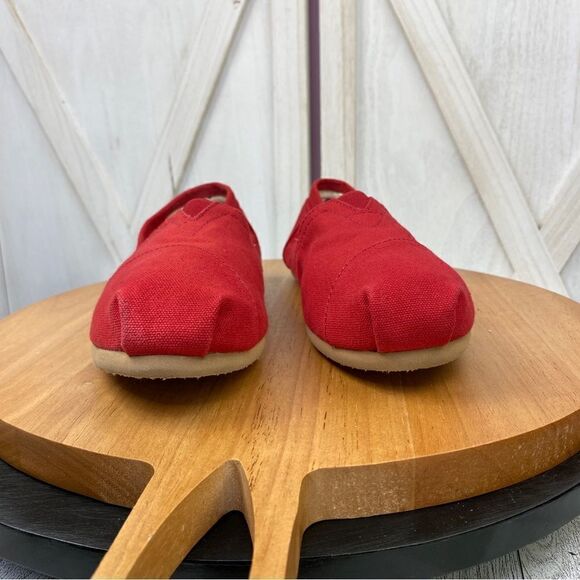 Toms Alpargata Canvas Slip On Shoes Red 10 - Picture 3 of 8